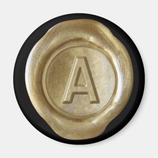 Wax Seal Monogram Magnet - Gold - Vette stijl - (Voorkant)
