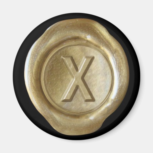 Wax Seal Monogram Magnet - Gold - Vette stijl - (Voorkant)