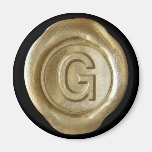 Wax Seal Monogram Magnet - Gold - Vette stijl - (Voorkant)