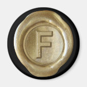 Wax Seal Monogram Magnet - Gold - Vette stijl - (Voorkant)