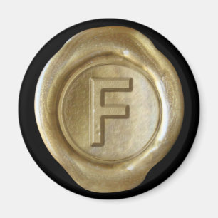 Wax Seal Monogram Magnet - Gold - Vette stijl -