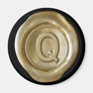 Wax Seal Monogram Magnet - Gold - Vette stijl -