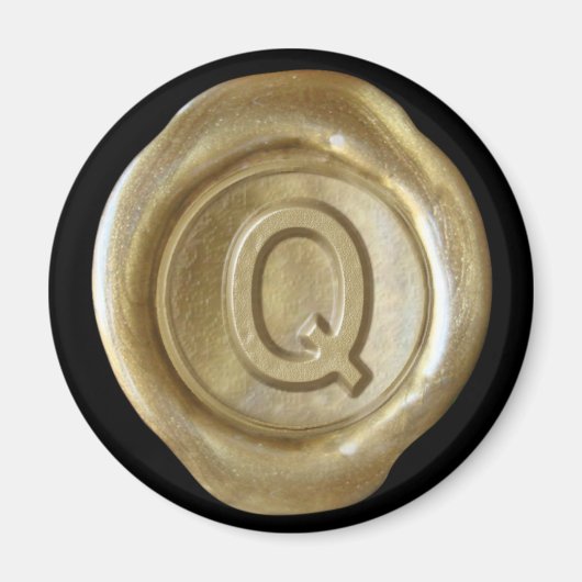 Wax Seal Monogram Magnet - Gold - Vette stijl - (Voorkant)