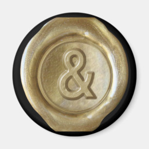 Wax Seal Monogram Magnet - Gold - Vette stijl -