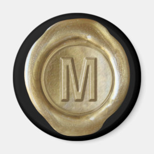 Wax Seal Monogram Magnet - Gold - Vette stijl -