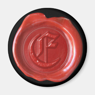 Wax Seal Monogram Magnet - Rood - Oud Engels -