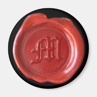 Wax Seal Monogram Magnet - Rood - Oud Engels -