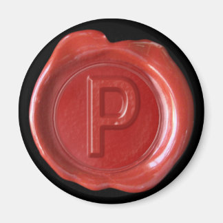 Wax Seal Monogram Magnet - Rood - Vette stijl -