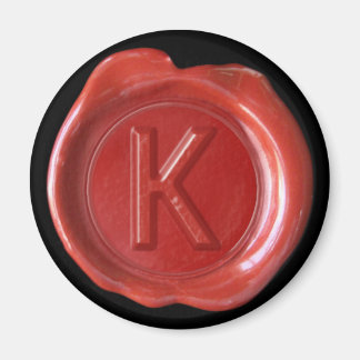 Wax Seal Monogram Magnet - Rood - Vette stijl -