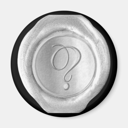 Wax Seal Monogram Magnet - Silver - Script Style - (Voorkant)