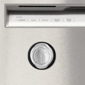 Wax Seal Monogram Magnet - Silver - Script Style - (Insitu (Vaatwasser))
