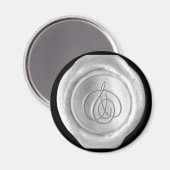 Wax Seal Monogram Magnet - Silver - Script Style - (Voorkant / Achterkant)
