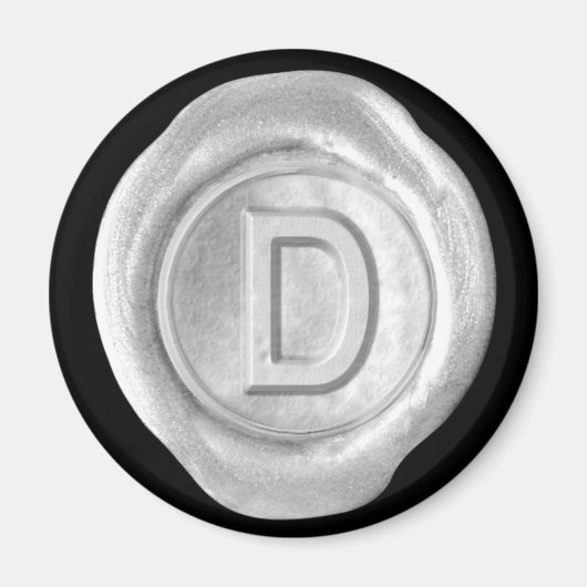 Wax Seal Monogram Magnet - Zilver - Vette stijl - (Voorkant)