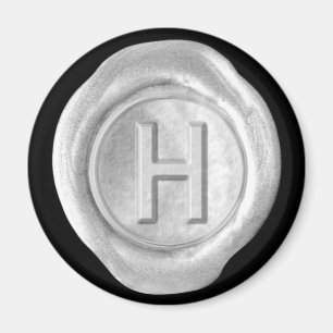 Wax Seal Monogram Magnet - Zilver - Vette stijl -