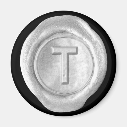 Wax Seal Monogram Magnet - Zilver - Vette stijl - (Voorkant)