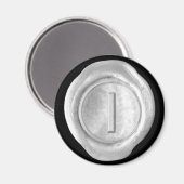 Wax Seal Monogram Magnet - Zilver - Vette stijl - (Voorkant / Achterkant)