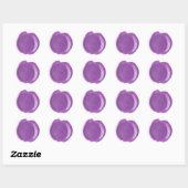Wax Seal Monogram - Paarse - S - Ronde Sticker (Vel)