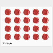 Wax Seal Monogram - Rood - Boulder O - Ronde Sticker (Vel)