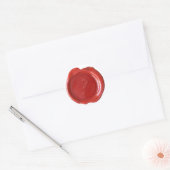 Wax Seal Monogram - Rood - Kunst? - Ronde Sticker (Envelop)
