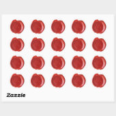 Wax Seal Monogram - Rood - ModernSlim Q - Ronde Sticker (Vel)