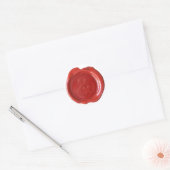 Wax Seal Monogram - Rood - Plue & - Ronde Sticker (Envelop)
