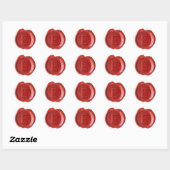 Wax Seal Monogram - Rood - Vet E - Ronde Sticker (Vel)