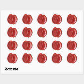 Wax Seal Monogram - Rood - Vet - Ronde Sticker (Vel)