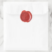 Wax Seal Monogram - Rood - Victoriaans E - Ronde Sticker (Tas)