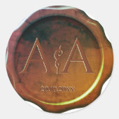 Wax Seal Monogram Wedding Sticker (Voorkant)