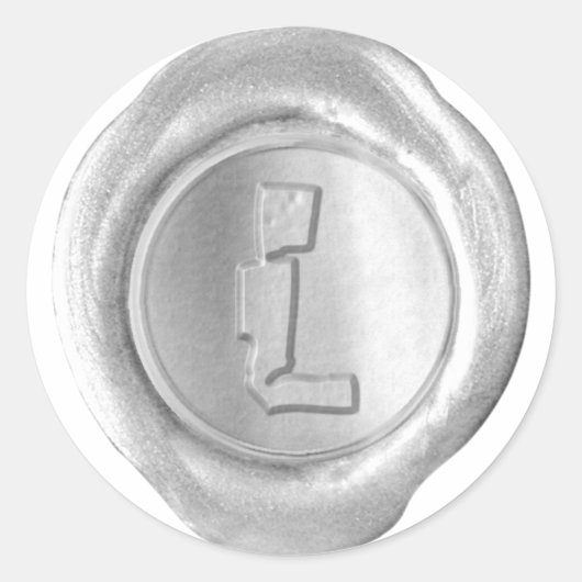 Wax Seal Monogram - Zilver - Boulder L - Ronde Sticker (Voorkant)