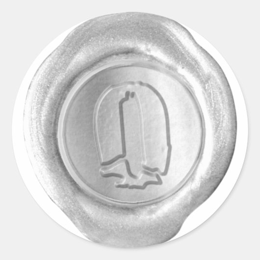 Wax Seal Monogram - Zilver - Boulder O - Ronde Sticker (Voorkant)