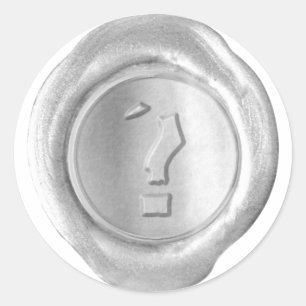 Wax Seal Monogram - Zilver - Boulder? - Ronde Sticker