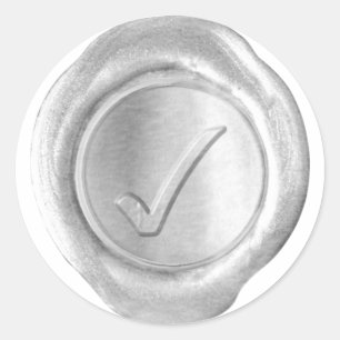 Wax Seal Monogram - Zilver - Eigen vinkje - Ronde Sticker