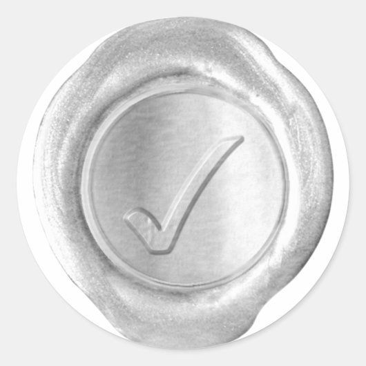 Wax Seal Monogram - Zilver - Eigen vinkje - Ronde Sticker (Voorkant)