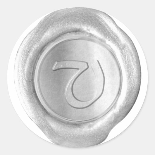 Wax Seal Monogram - Zilver - Kunststijl V - Ronde Sticker (Voorkant)