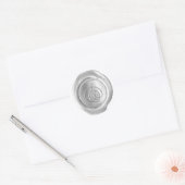 Wax Seal Monogram - Zilver - Manuscript & - Ronde Sticker (Envelop)