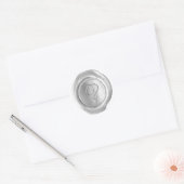 Wax Seal Monogram - Zilver - Manuscript? - Ronde Sticker (Envelop)