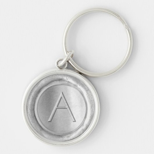 Wax Seal Monogram - Zilver - ModernSlim A - Sleutelhanger (Voorkant)