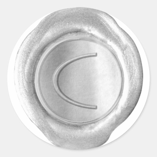 Wax Seal Monogram - Zilver - ModernSlim C - Ronde Sticker (Voorkant)