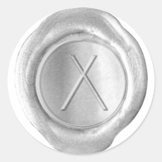 Wax Seal Monogram - Zilver - ModernSlim X - Ronde Sticker