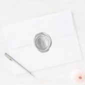 Wax Seal Monogram - Zilver - Script K - Ronde Sticker (Envelop)