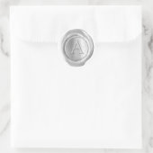 Wax Seal Monogram - Zilver - Serf A - Ronde Sticker (Tas)