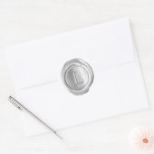 Wax Seal Monogram - Zilver - Serif L - Ronde Sticker (Envelop)