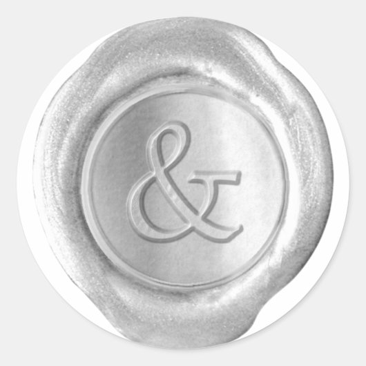 Wax Seal Monogram - Zilver - Serif & - Ronde Sticker (Voorkant)