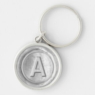 Wax Seal Monogram - Zilver - Vet A - Sleutelhanger