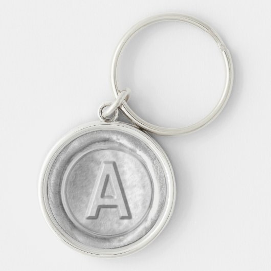 Wax Seal Monogram - Zilver - Vet A - Sleutelhanger (Voorkant)