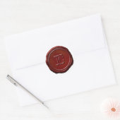 Wax Seal Red Monogram E Initiaal Ronde Sticker (Envelop)