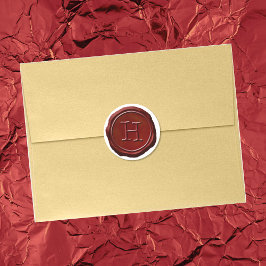Wax Seal Red Monogram H-Initiaal Ronde Sticker