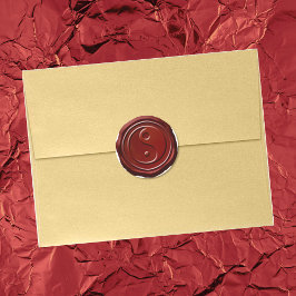 Wax Seal Rode Yin Yang Symbool Ronde Sticker