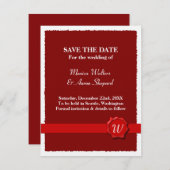 Wax Seal slaat de datum op Save The Date (Voorkant / Achterkant)